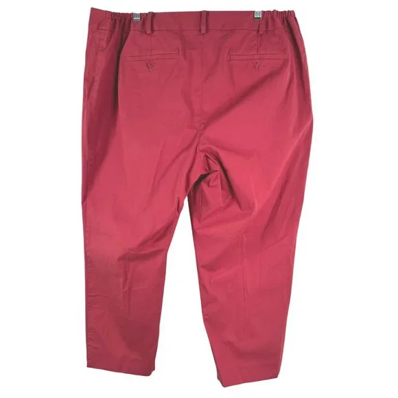 Talbots Heritage Cropped Ankle Pants 20W Red Cotton‎ Spandex NWT PT-2641 - Picture 4 of 14